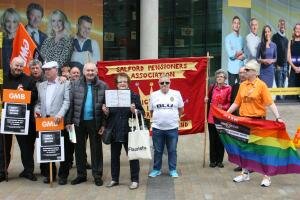 GMB trade union protest at BBC Salford